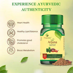 Sayurvedic Arjuna Capsules, Promotes Heart Health Manages Cholesterol Level Promotes Healthy Metabolism | 60 Capsules 100gm 0.2lbs