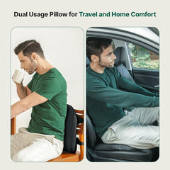Orthopaedic Premium Memory Foam Pillow, Lumbar Chair Seat Cushion, Black - 14 L X 10 W X 2.5 H Inch | For Back Pain Relief, Multiples Uses, Portable, Removable Cover, Safe & Therapeutic