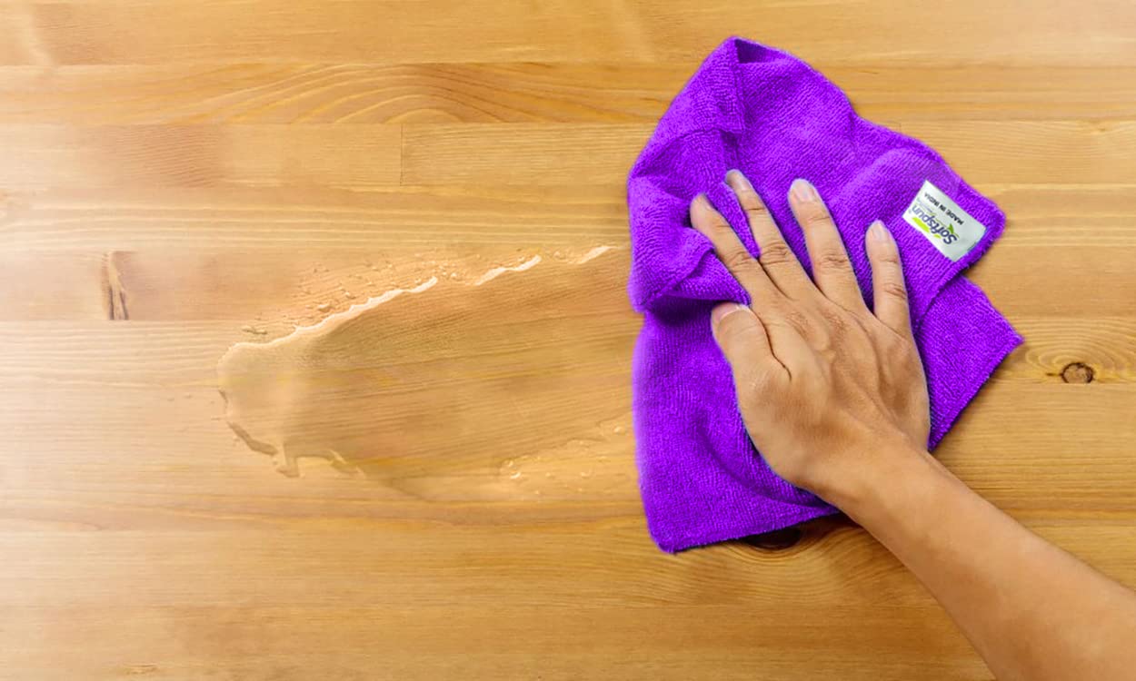 Softspun Microfiber Cleaning Cloths Towel Set 340 Gsm | Highly Absorbent Lint And Streak Free Multi-Purpose Wash Cloth For Kitchen, Car, Stainless (2 Pcs)- Purple