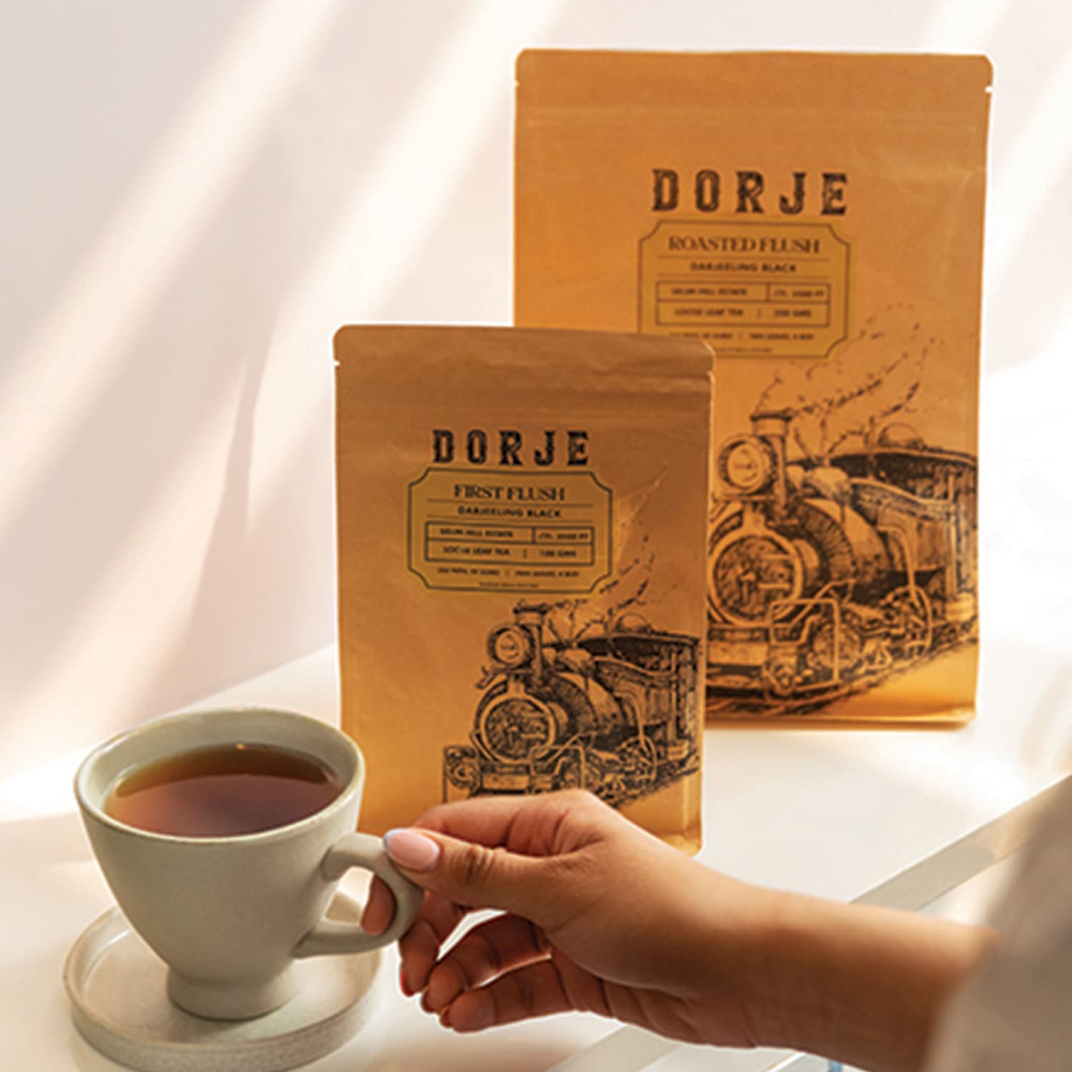 Dorje Teas First Flush Darjeeling Green Tea - 100gm, 3.5 Ounce, 40 Cups | Sweet & Flowery Flavor Mellow Gold Tea - Pure Darjeeling Spring Tea | Caffeine Free