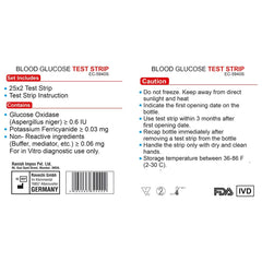 Easycare Blood Glucose Test Strips, 50 Strips - EC5940_Strips | Strips Are Large & Flexible, Easy To Use & Handle