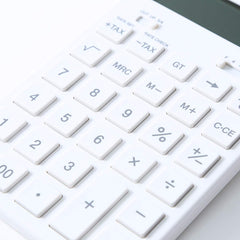 Muji Calculator, Normal Calculator, White, 12 Digits (KK-1154MS) | Bottom Lid, Key Button,