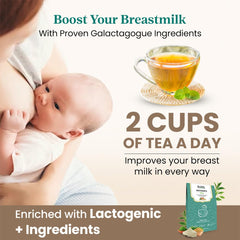 Healofy Naturals Mother's Tea - 60gm, 2.1 Ounce, 30 Cups | Infused With Moringa Leaves, Fennel Seeds, Shatavarai & Turmeric Root - Boosts Breast Milk Supply | No Added Preservatives