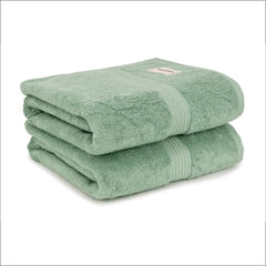 Bathriene 100% Bamboo Large Size Bath Towel 1200 Gsm | Luxury Bath Towel Highly Absorbent, Ultra Soft & Anti Microbial (Garden Green) - Pack Of 2