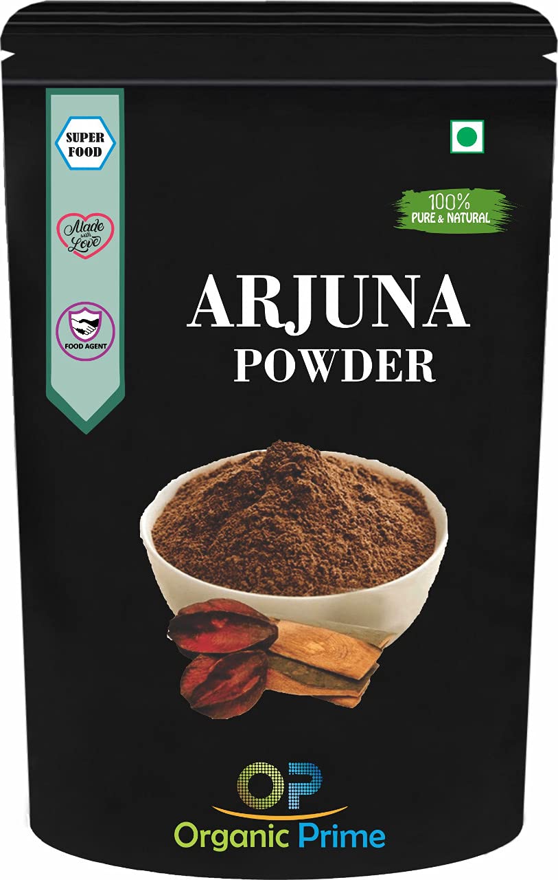 Organic Prime Arjuna Powder, Bark, Terminalia Arjuna Chaal Powder For Cholesterol Control, Support Healthy Blood Pressure | 200gm 0.4lbs