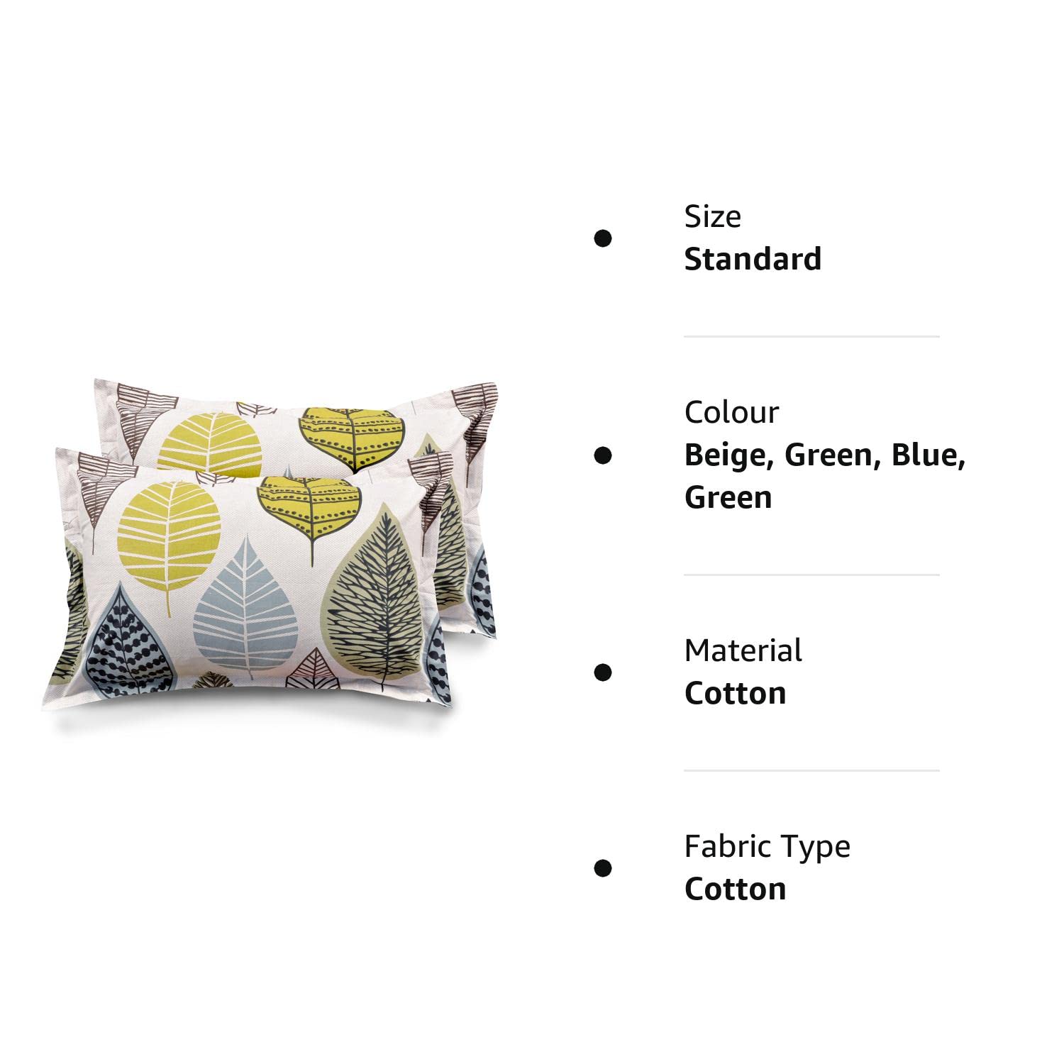 Cotton Single Bedsheet With 1 Pillow Cover + Pillowcase Set (2 Pcs) | 55 X 88 Inches, White & Blue | Breathable & Wrinkle Free Bedsheet