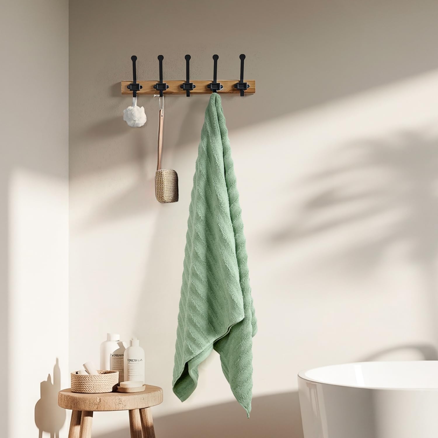 Haus & Kinder Allure Zero Twist Bath Towel 500 Gsm | Cotton Towel For Men, Women Pack Of 2 (Green & Pink)