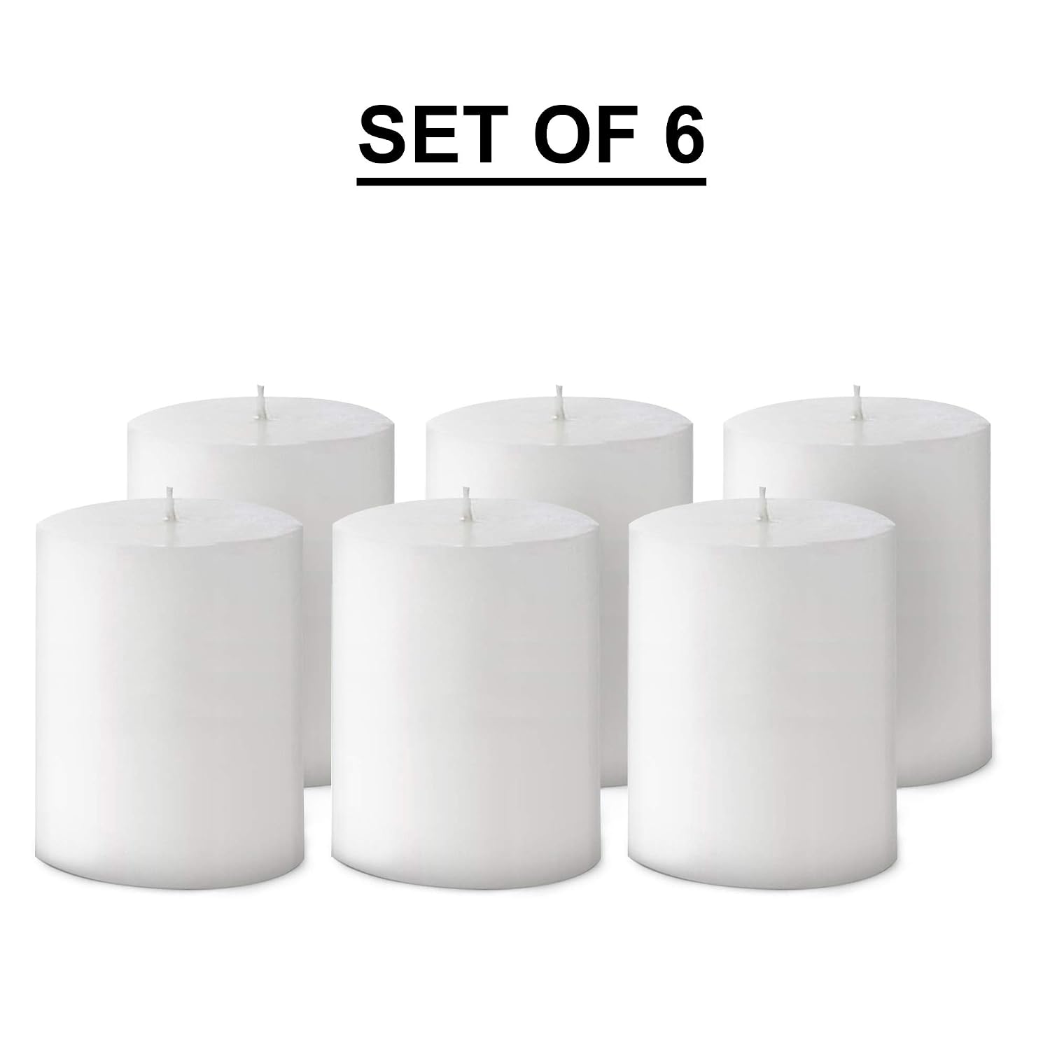 WHITE PILLAR CANDLES 4 INCH | PERFECT FOR CELEBRATION &DAILY USE CANDLE SET OF 6