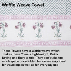 Texstylers 100% Cotton Waffle Weave Bath Towel 900 Gsm | Soft, Quick Dry, Lightweight & Absorbent Large Size Spa Towel For Bathroom, Gym, Travel (Grey Chevron) -Pack Of 3