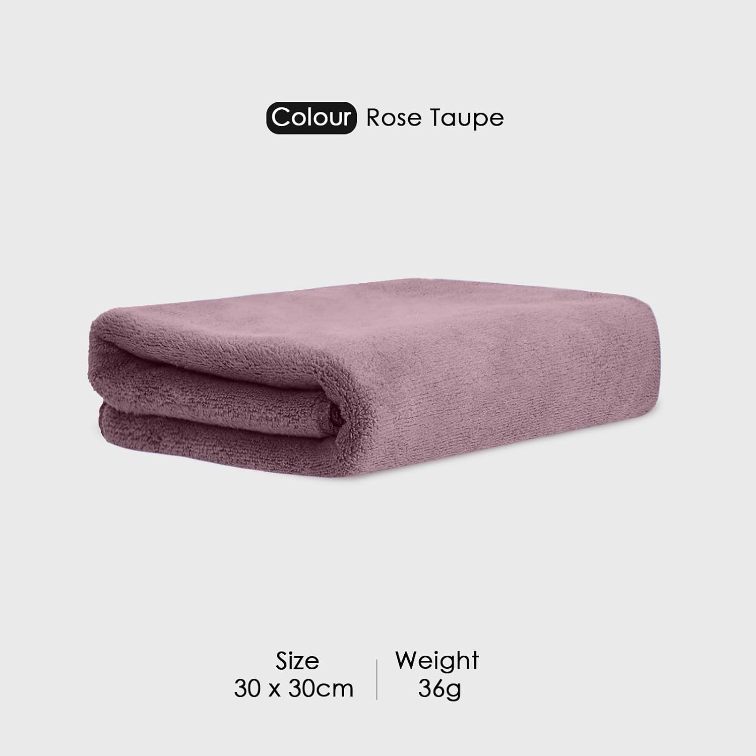 Housse Premium Microfiber Face Towel 1700 Gsm | Korean Beauty Ultra Absorbent, Odour-Free, Quick Dry Face Towel (Pack Of 12) - Rose Taupe