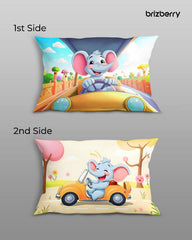 Kids Pillow Cushion With Super Soft Fabric Pillow - 12 X18 Inches | Animal & Cartoon Prints, Soft Pillow, Dual Sided Design | Multi-Purpose, Durable & Easy Care, Made In India - Design 21