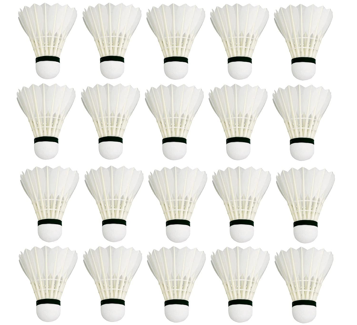 PR Professional Badminton Feather Shuttlecocks | White , Pack Of 20