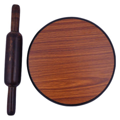 Brown Wooden Chakla With Wooden Rolling Pin Or Belan - 9 Inch | Roti Maker, Rolling Board