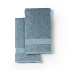 Feather & Spun Organic Cotton Lavender Fragrance Hand Towel 500 Gsm | Anti Microbial Fade Resistant Double Needle Stitch Hand Towel (Mint Breeze) - Pack Of 2