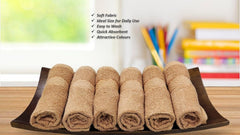 Caslino Small Cotton Face Towels 2000 Gsm | Soft & Absorbent Towel For Women & Men - Dark Beige (Set Of 24)