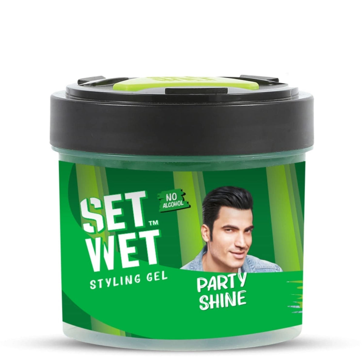 Set Wet Styling Hair Gel For Men | Party Shine 250gm 8.8 Oz. | Strong Hold , High Shine | For Short To Medium Hair | No Alcohol , No Sulphate
