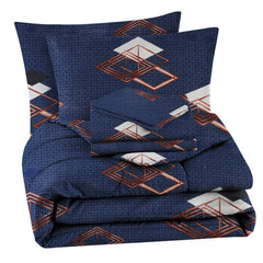 Cotton AC Comforter Set King Size Double Bedsheet With & Two King Pillow Covers - 90 X 100 Inches, Dark Blue | Ideal For House, Hotel, Guest Room