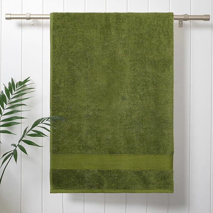 Prexa 100% Cotton Bath Towel 450 Gsm | Soft Bath Towel For Men & Women Ultra Absorbent Cotton Towel (Green)