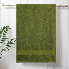 Hanorix 100% Cotton Large Size Bath Towel 900 Gsm | Soft Bath Towel For Men & Women Ultra Absorbent Cotton Towel Soft & Absorbent Towel (Green) - Pack Of 2