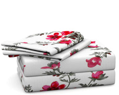 Print King Size Bedsheet With 2 Pillow Cover - 110 X 108 Inches, White & Pink | Soft & Comfortable Feel To Your Skin | Machine Wash In Cold Water