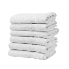 Fresh From Loom Cotton Face Towel 900 Gsm (White) - Set Of 6