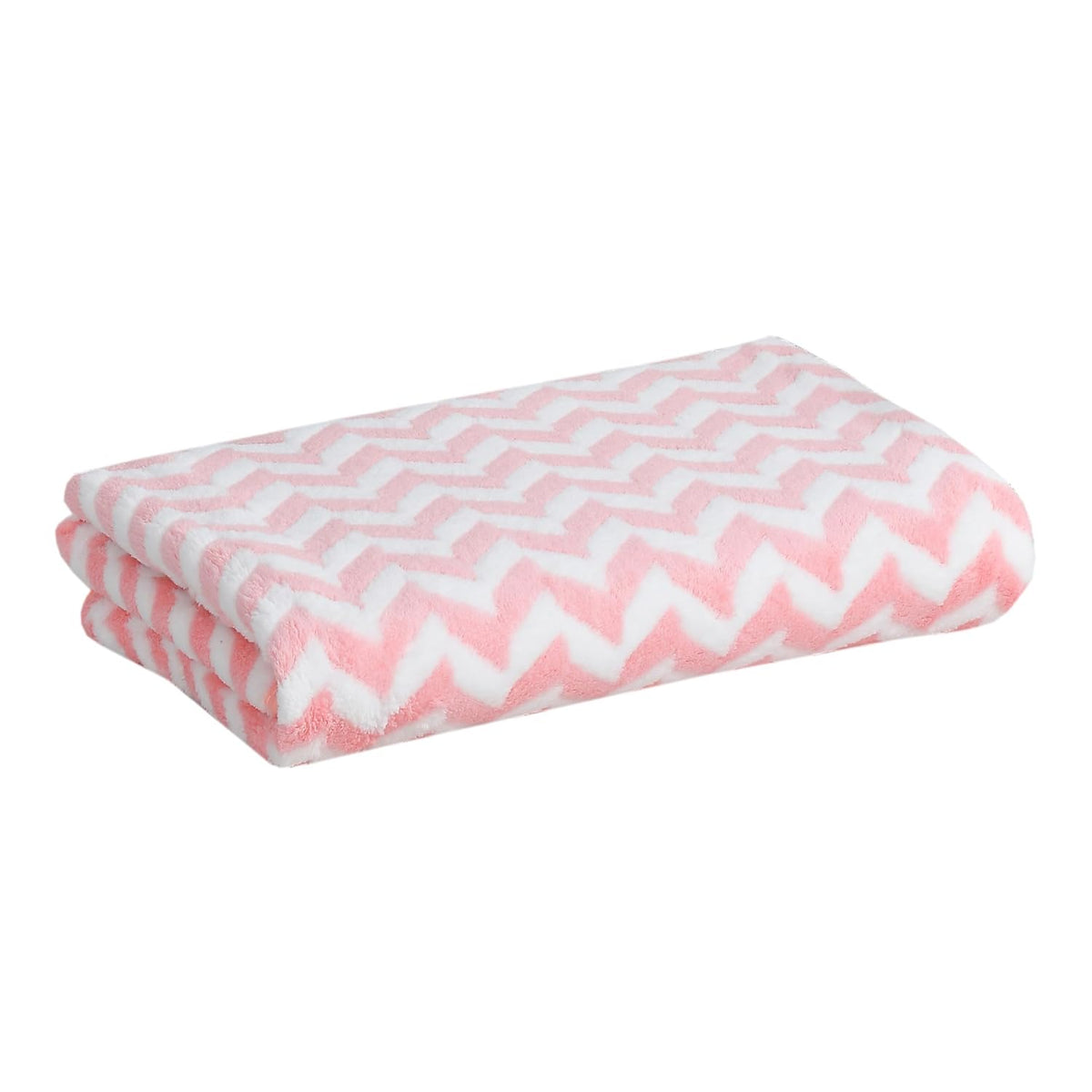 Hovent Microfiber Bath Towel 350 Gsm | Super Soft Absorbent Large Size Bath Towel (Pink & White)