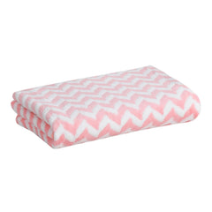 Hovent Microfiber Bath Towel 350 Gsm | Super Soft Absorbent Large Size Bath Towel (Pink & White)