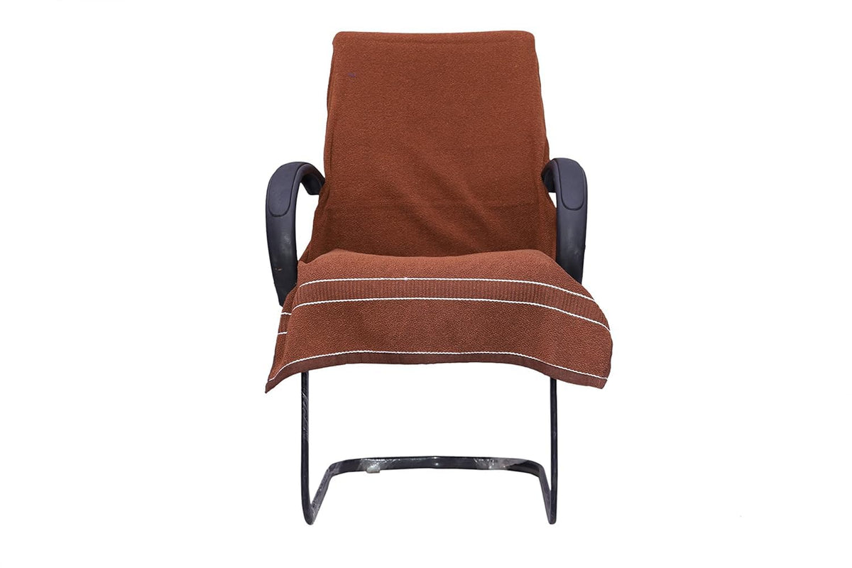 Vvip Home 100% Cotton Luxary Office Chair Towel 550 Gsm (Brown)