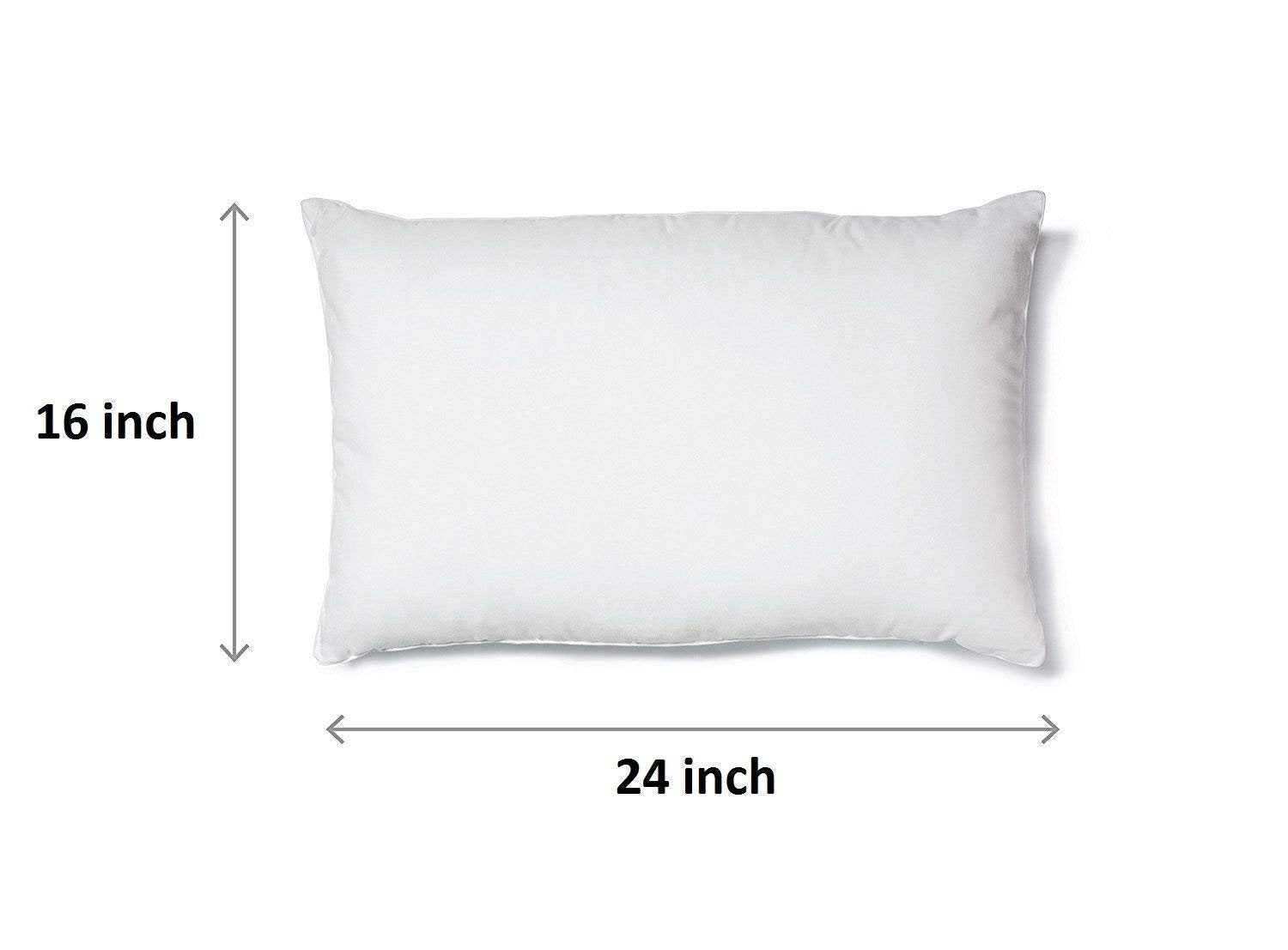 Luxurious Microfiber Pillow Filler, White Pillow, Standard Size - 16 X 24 Inch | Bed Pillow For Sleeping, Washable, Rectangular Shape - Pack Of 4
