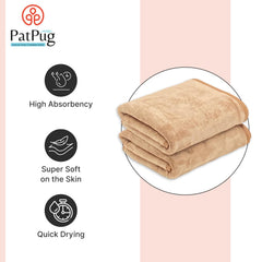 Patpug Ultra Soft Microfiber Hand Towel 400 | Comfortable, Fade Resistant, Highly Absorbent, Quick Drying Towel (Brown) - 2 Piece