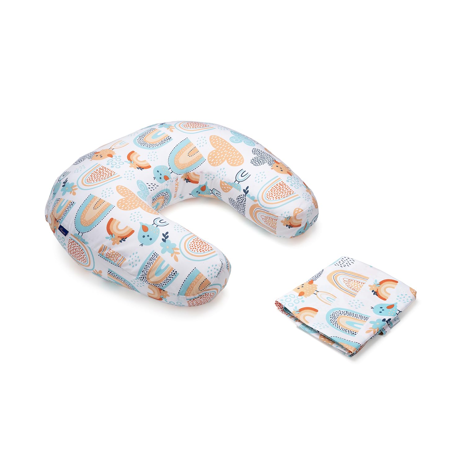 Nursing Pillow With Cape For Breastfeeding & Baby Care, Feeding Pillow, Mix Color | Feeding Pillow With 100% Cotton Removable Cover | Super Soft & Machine Washable, Comfortable Pillow