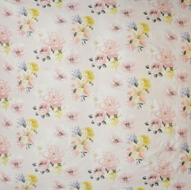 Pure Cotton Full Elastic Fitted Bedsheets For Double King Size Bed With 2 Pillow Covers | 72x78+10 Inches, White & Pink | Super Soft Brushed Glace | Breathable & Wrinkle Free