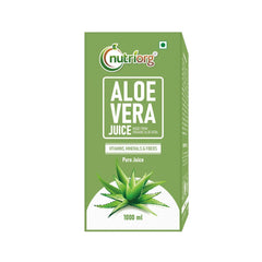 Nutriorg Organic Aloe Vera Juice With Pulp Cold - Pressed Pure Aloe Vera Supports Hair, Skin, Detox, Weight Loss & Immunity | No Added Sugar Ayurvedic Juice For Digestive Health, 1000ml 2.2lbs