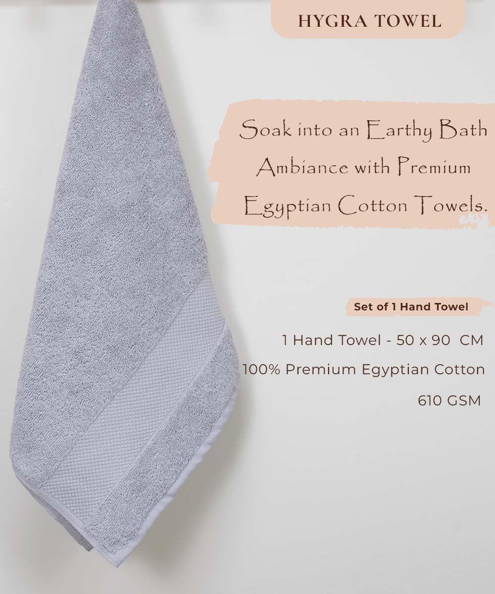 Rangoli Soft Absorbent Durable Towels Earthly Egyption Cotton Plush Oversized Small Size Bath Towel 400 Gsm (Grey)