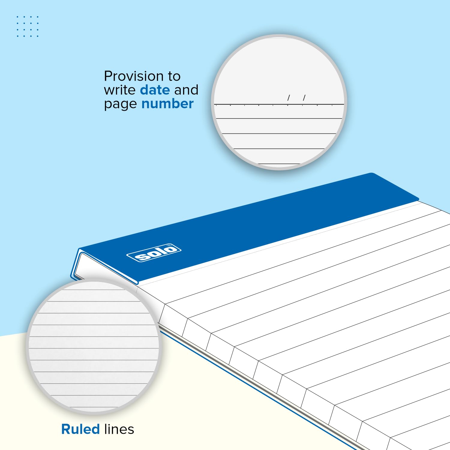 Memo Pad, A5 Notepad, Flip & Fold Paper Cover, 160 Pages, Micro Perforation - Pack Of 5