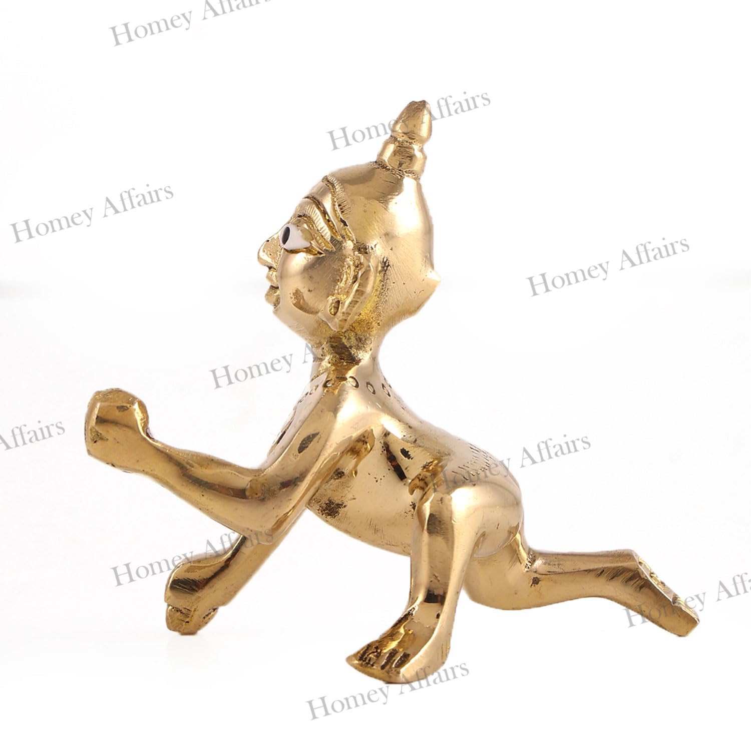 Laddu Gopal Statue, Bal Gopal Ji, Kanha Ji Ki Murti, Gold, Brass, Idol - 6 Cm, Bal Krishna Idol, Small Size & Compact Design, Special Occasions & Festive Celebrations, Lord Krishna Statue