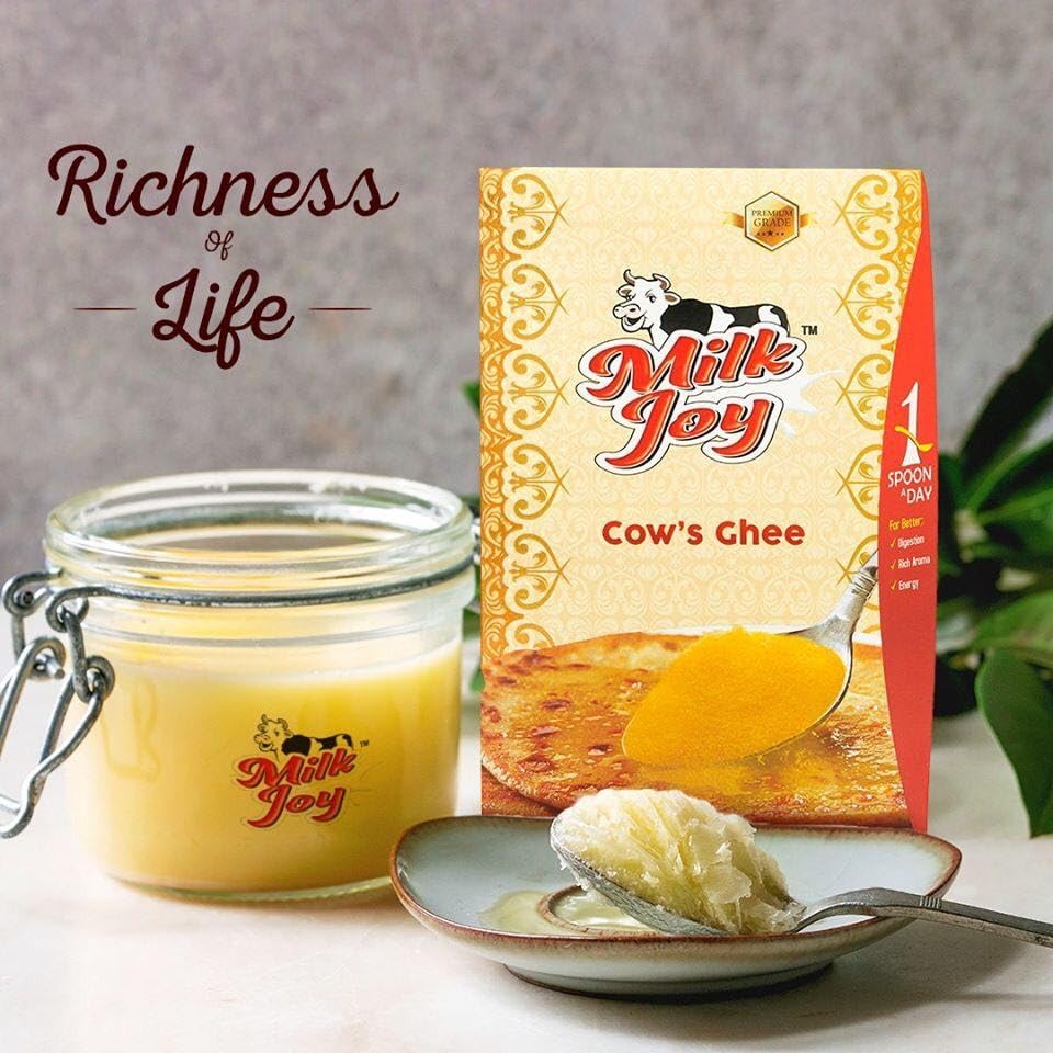 Premium Desi Cow Ghee By Milkjoy | Natural Aromatic Flavor Desi Ghee Boosts Immunity & Improves Digestion | (900ml) 30.4 Ounce | Box Pack
