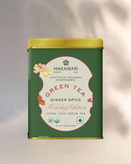 Makaibari Holiday Edition - Ginger Spice Green Tea 100gm, 3.5 Ounce + Apple Cinnamon Black Tea 50gm, 1.7 Ounce | USDA Certified Premium Loose Leaves Tea - Antioxidants, Immunity Booster