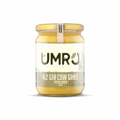Natural Premium A2 Gir Cow Ghee By Umro | Good Source Of Energy Healthy & Nutrients Desi Ghee Perfect For Modak & Barfi | (500ml) 16.9 Ounce | Jar Pack