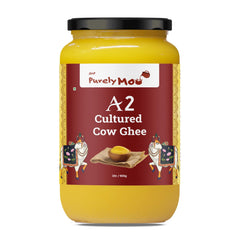 Pure Premium A2 Cultured Gir Cow Ghee By AMP Purely Moo | Natural & Healthy Desi A2 Cow Ghee Perfect For Overall Health | 2 Litre (1 Litr * 2) 67.6 Ounce | Jar Pack
