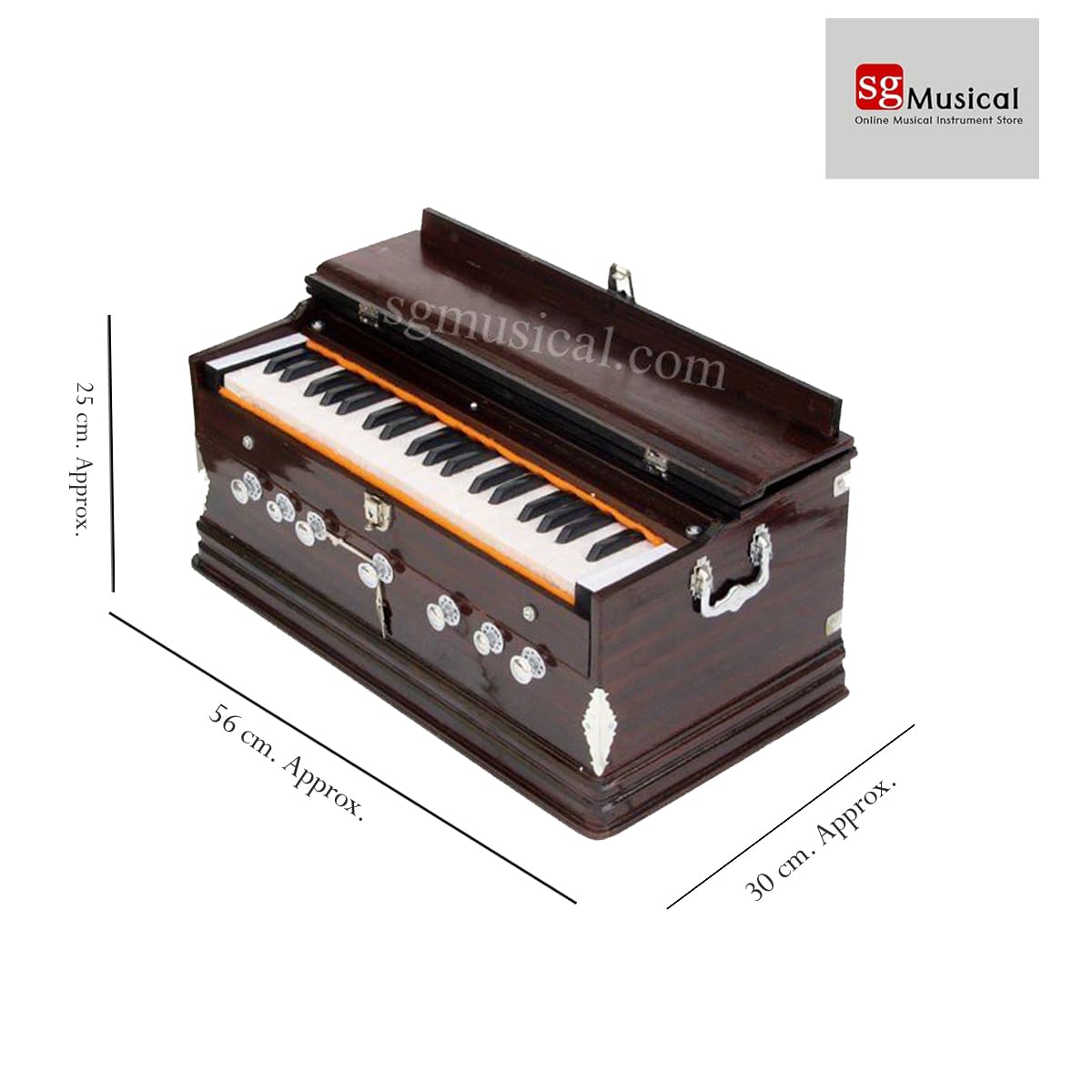 Best Harmonium - 7 Stopper, 3 1/4 Octave, 39 Keys, Two Reeds (Base-Male), Double Bellow | Two Side Carry Handles, Jaali Frame On Keys
