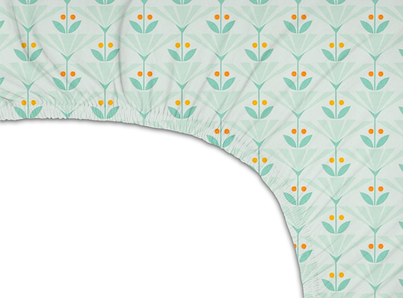 Cotton All Round Elastic Fitted Bedsheets With 2 Pillow Covers - 78x72+10 Inches, Sea Green | Double Bed With Long Lasting - 180 Thread Count Super Soft Wrinkle Free