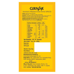 Girnar Masala Chai Instant Premix With Spices - 36 Sachets | Natural Tea Extract & Mixture Of Aromatic Indian Spices - Medium Caffeine Loose Leaf Tea