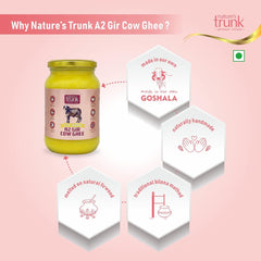 Natural A2 Desi Gir Cow Ghee By Nature'S Trunk | Vedic Bilona Method Healthy & Tasty Gir Cow Ghee Good For Modak | (250ml) 8.4 Ounce | Jar Pack