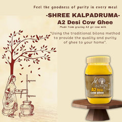Pure Organic A2 Desi Cow Ghee By Shree Kalpadruma | Pure Cow Ghee For Better Digestion & Immunity | (1 Litre) 33.8 | Jar Pack