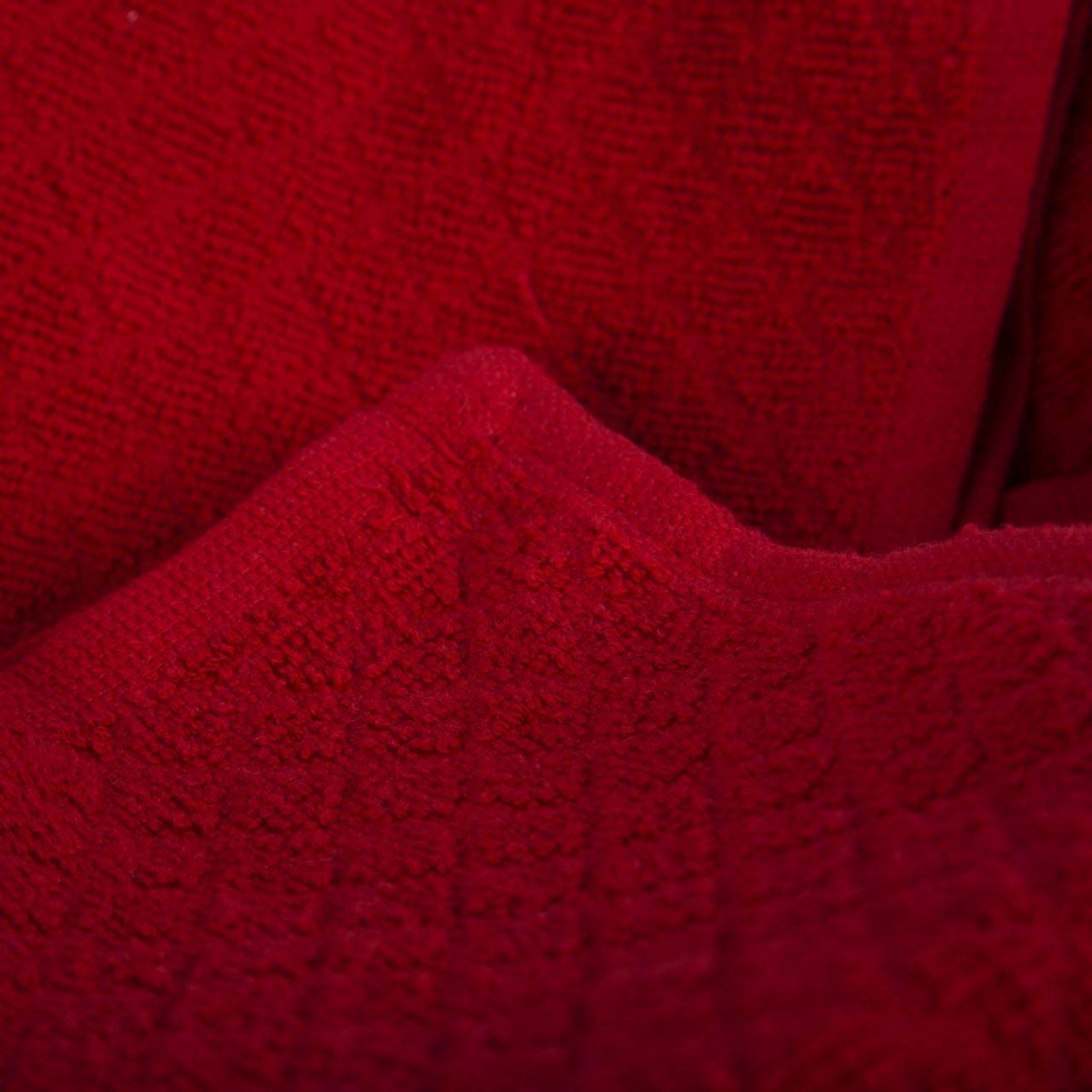 Divine Overseas Cotton Terry Dish Clothes 1200 Gsm | Soft & High Absorbent (Red) - Pack Of 12
