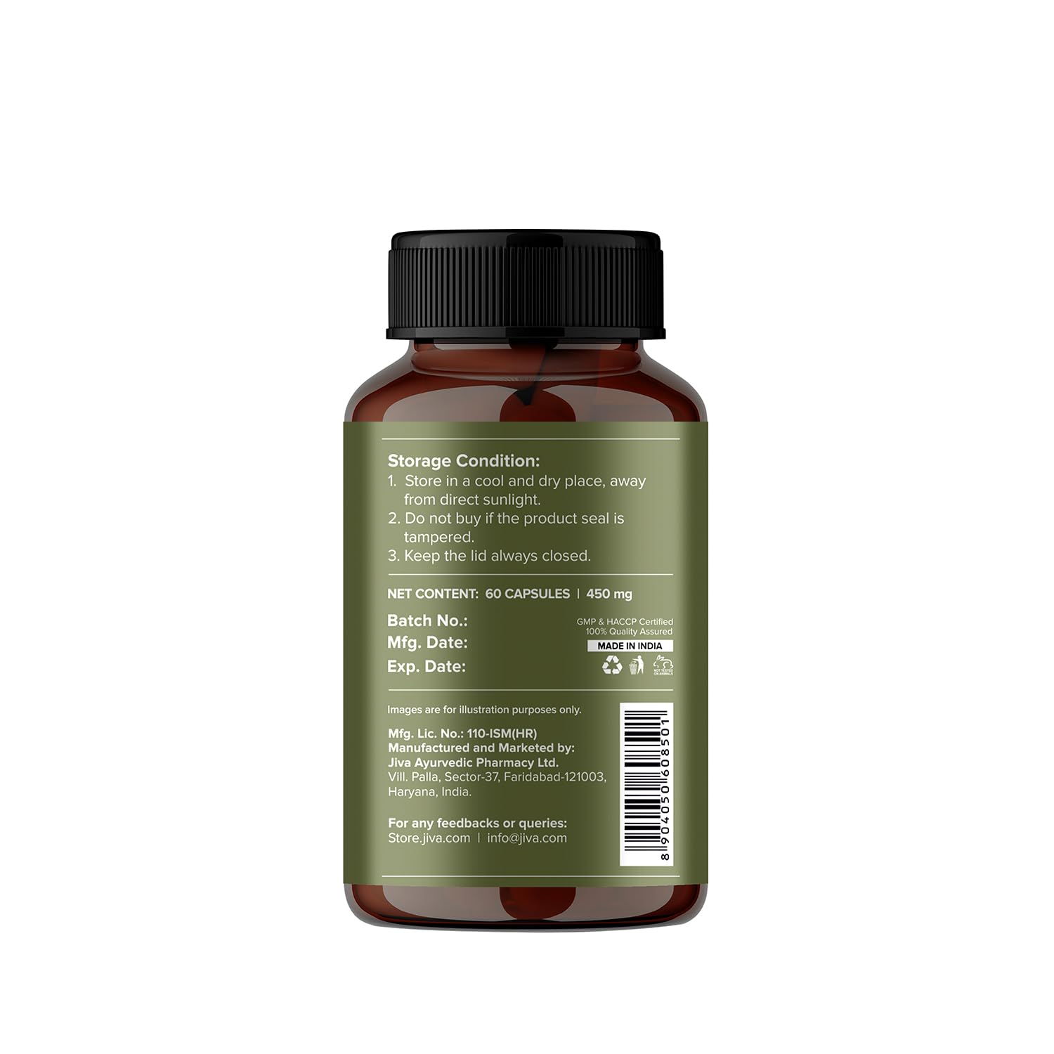 Jiva Giloy For Digestion 100% Pure & Natural Ageing & Immunity Boost, Herbal Supplements, Rich In Antioxidants, Natural Immunity - Booster Herb | 60 Capsules 100gm 0.2lbs