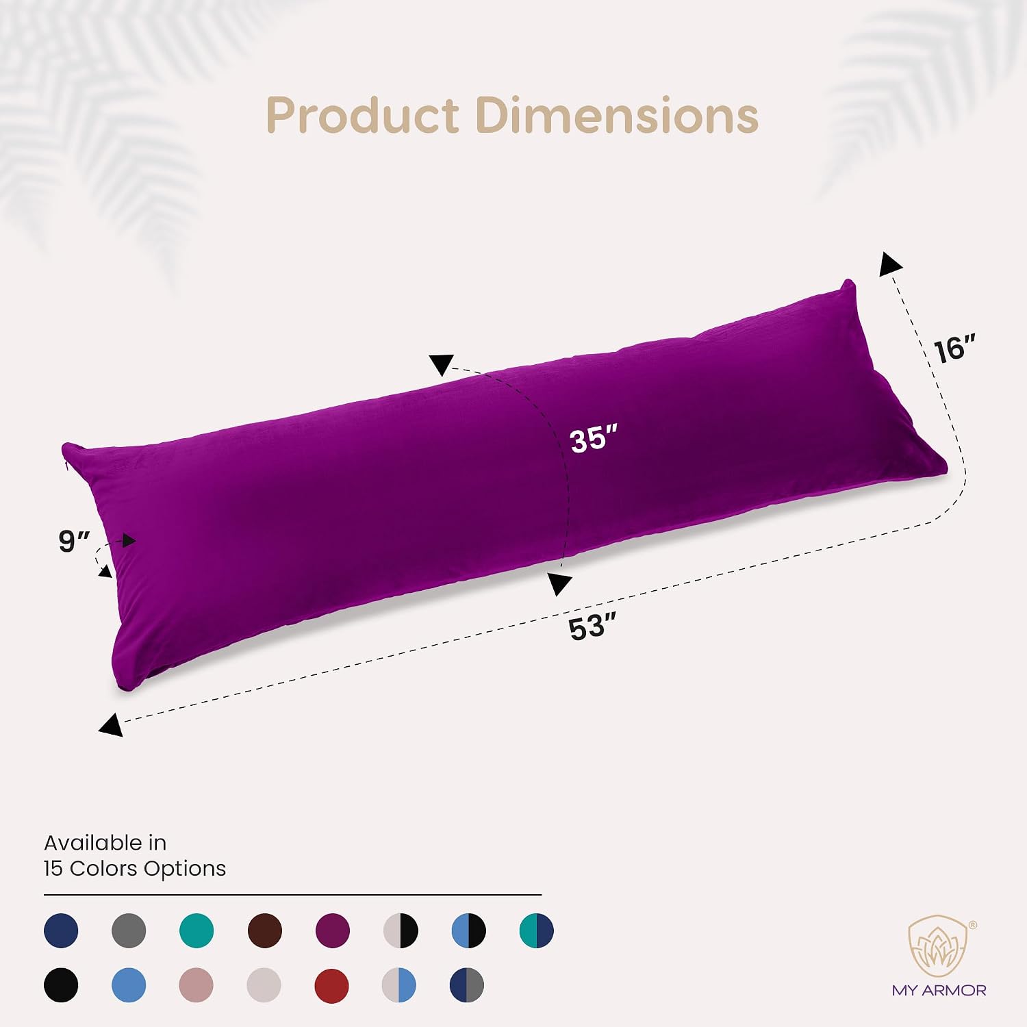 Microfiber Body Side Pillow For Sleeping For Pregnancy, Purple - 53 X16 Inch | Long Cuddle Pillow For Hugging, Relaxing, Washable, Premium Velvet Outer Cover With Zip, Adjustable Pillow