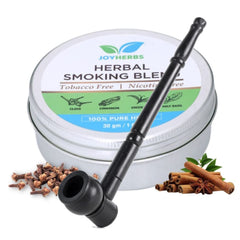 Ayurvedic & Organic Herbs  Mix For Smoking | Coloured Classi Wooden Smoking Pipe -  Tobacco & Nicotine Free 30g