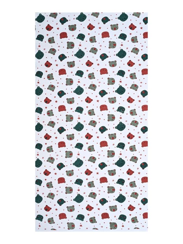 Mafatlal Coo Coo 100% Cotton Kids Bath Towel 250 Gsm | Soft, Lightweight & Quick-Dry Fun Cartoon Print Towel (Green) - 1 Pcs